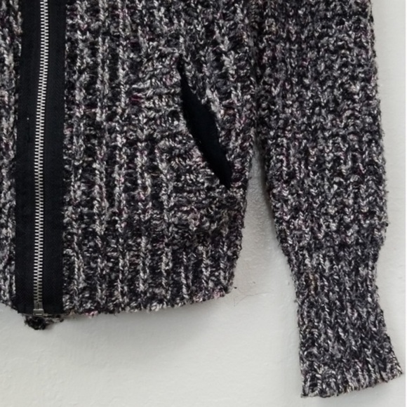 Free People Moto Zip Marled Knit Sweater - Picture 4 of 5